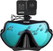 [Octomask] Frameless Dive Mask w/Mount for All GoPro Hero Cameras for Scuba Diving, Snorkeling, Freediving