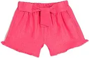 [Koton] Babygirl Linen Shorts Ruffle and Belt Detail, Pink (294), 12-18 Months