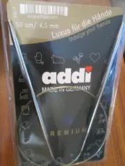 New Addi Premium Metal Circular Knitting Needles 24" Length Size 4.5mm