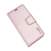 For Apple iPhone 14 Pro Case, Hanman Wallet Leather Flip Magnetic Stand Case Cover (Rose Gold)