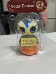 Halloween Fall Thanksgiving Decor Owl Solar Dancer Bobble Head New Old Stock
