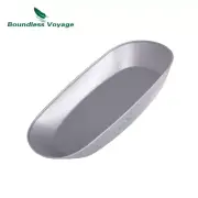 Titanium Pan Dinner Plate Ultralight Dish Outdoor Camping Picnic Tableware