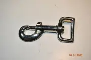 1" Nickel Plated Square Eye Swivel Bolt Snap Hook Diving Clip