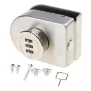No Drill Stainless Steel Office Glass Door Lock for Sliding Glass Door Enduring