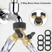2 Way Brass Tap Adaptor Y Splitter Washing Machine Garden Hose Connector AM