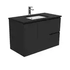 900mm bathroom Black Stone Basin Top & Vanity Cabinet #SB90FB