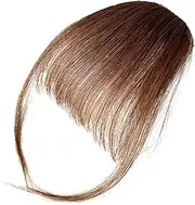 Clip In Bangs, Bangs Hair Clip On For Women | Real Human Hair Bangs Forehead Clip On - Girlfriend Sisters Bangs With Temples Everyday Hair Extensions For Photography, Dating