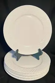 Set of 4 Mikasa TRELLIS WHITE Dinner Plates 11" *New* 2 sets available