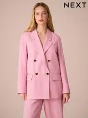 Pink Tailored Double Breasted Blazer (AF2297) | $71