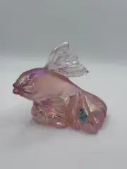 Fenton Glass 2002 Iridescent Pink Koi Fish