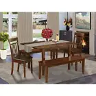 5 Pc Dining room set with bench - Table with 2 Dining Chairs ...