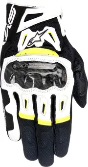 Alpinestars SMX 2 Air Carbon V2, gloves , color: Black/White/Neon-Yellow , size: S
