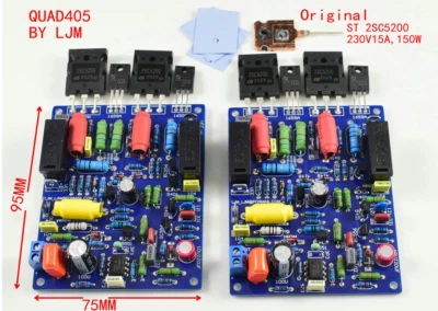 2pcs QUAD405 125W+125W power amplifier kit dual 2.0 channel for HIFI DIY
