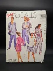 McCalls Easy Misses Cardigan Top Pant Shorts Pattern 6636 Plus Sz 20-24 VTG 1993