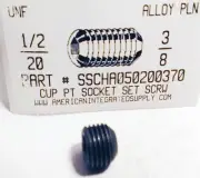 1/2-20x3/8 Hex Socket Set Screws Cup Point Alloy Steel (10)
