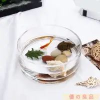 在飛比找蝦皮購物優惠-台灣出貨 魚缸造景 圓形玻璃缸小型桌面圓柱缸辦公桌個性加厚圓