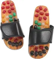 Gatuida Natural Jade Massage Slippers for Foot Health Foot Massage Roller Slip Pad Size 35-36