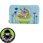 The Jetsons - Spaceship 4” Faux Leather Zip-Around Wallet "New"