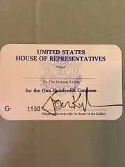Jon Kyl 100th US Congress Gallery Pass