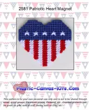 Patriotic Heart Magnet-Plastic Canvas Pattern or Kit