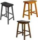 Scoop Bar Stools 18" 24" & 29"H Black Cherry Oak Color Set of 2 Solid Wood