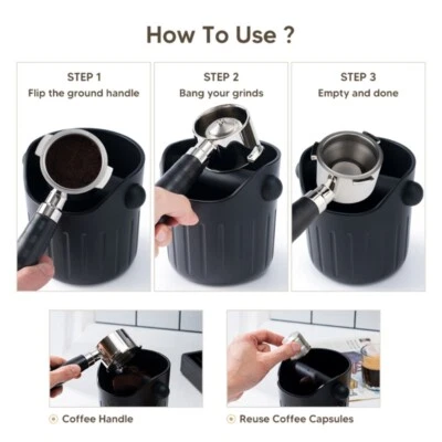 Convenient Coffee Grounds Bucket NonSlip Base Bins for Espressos Machine