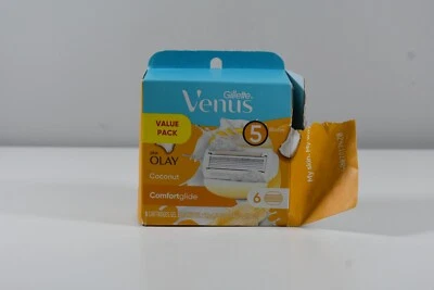 Gillette Venus Plus Olay Comfort glide Cartridges 5 Blades- 5 Count- Coconut