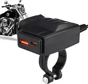 Motorcycle USB Charger,Stable Type C Phone Charger | Safe Waterproof Power Adapter for Telephones Tablets Motorcycle Handlebar