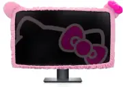 23'' - 34'' Computer Monitor Protective Cover with Cat Ear Design, Cute Monitor