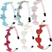 [HAPINARY] Fashion Boys and Girls Hair Bands Set Heart Butterfly Star Rainbow Headbands Sequin Glitter for Girls