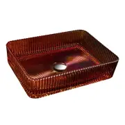 2025 Hotel Style Luxury Glass rectangle basin counter Blue 455*330 mm Burgundy