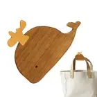 Wooden Coat Hooks Whale Hook For Backpack No Punching Coat Rack