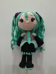 Hatsune Miku Anime Handmade Crochet Doll 10”