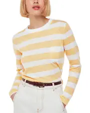 Whistles Striped Crewneck Pocket Top