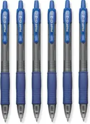 Pilot G2 Retractable Premium Gel Ink Roller Ball Bold, Blue 6 Pens & 12 Refills