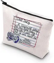 Vampire Damon Gift Salvatore Brothers Vampire Fans Gift Vampire Fandom Zipper Cosmetic Bag, 米色, Dear Diary uk
