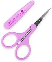 Eyebrow Scissors for Facial, Nose, Mustache & Beard Hair Trimming, Purple Long