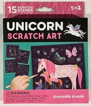 Crocodile Creek Sparkle Unicorn Scratch Art 15 pieces 5+ years