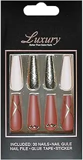 French Press Nails Long,Stick Nails For Women Manicure - Reusable Artificial Acrylic Nails Glue Nails For Wedding