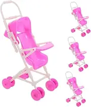 ifundom 4pcs Doll Stroller Toys Kid Toys Dollhouse Toys Doll Toy Mini Stroller Girl Toy Doll Supplies Doll Accessories Play Stroller Pink Plastic