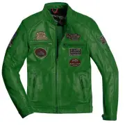 Zero Evolution Green Motorcycle Leather Jacket