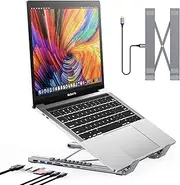 USB C Laptop Docking Station Stand, USB C Dock Tablet Stand, 7 in 1 USB C Hub with 4K HDMI, 2 USB 3.1, PD 100W, Universal Docking Station for MacBook Pro/Air/Dell/HP/Surface/Lenovo, Plug and Play