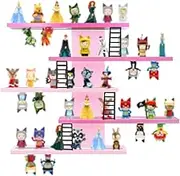 for Tonie Shelf,Tonies Storage for Creative Tonies Magnetic Wall Shelf for Tonie Figures,12-35 Characters,Wooden Hanging Shelf for Kids (Pink)