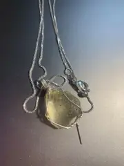 Special Price！High Grade Powerful Large Libyan Gold Tektite Meteorite Necklace