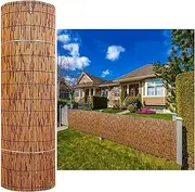Bamboo Fencing Privacy Screening, Outdoor Privacy Fence Rolls for Backyard Patio Garden Fencing Decorative, 2 3 4 5 Feet High,Hand-Woven,Sun Shade,Waterproof(1.85 * 9m(6.1 * 29.5ft))