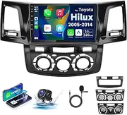 for Toyota Hilux 2005-2014 Android13 Car Radio Stereo, Wireless Carplay Android Auto 9”Touch Screen Bluetooth Car Audio Receiver Support GPS Navigation WiFi Backup Camera FM/RDS+HiFi SWC