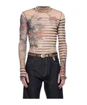 graphic-print striped top XXS Nude