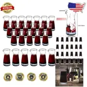 Elegant Small Wine Carafes, 8.5oz Decanters - Ideal for Tastings and Parties