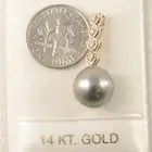 Baroque Pearl 14k Heart-Bale Pendant with Natural Diamonds