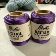 Vintage Lily Rat tail Macrame Cord 40yards Ttl. Made In USA